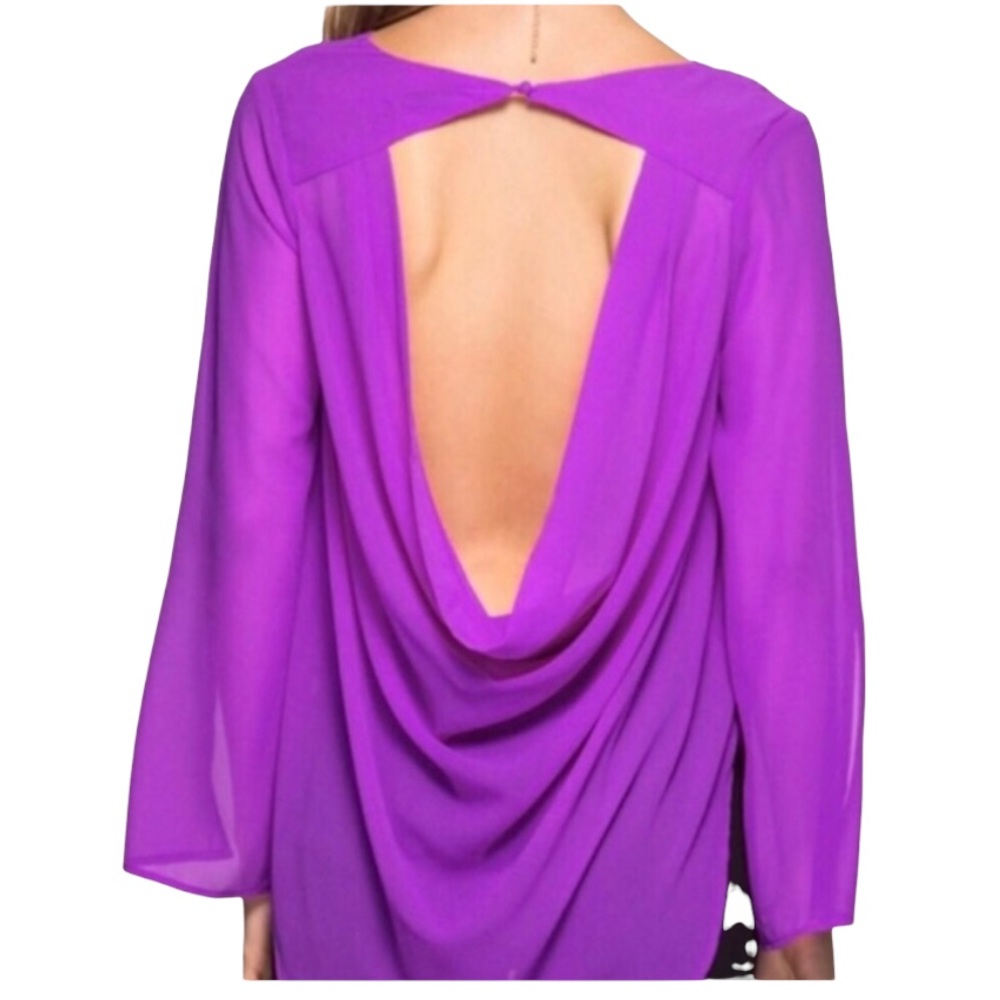 NWT Open Back Elegant Magenta Blouse - - Picture 7 of 7